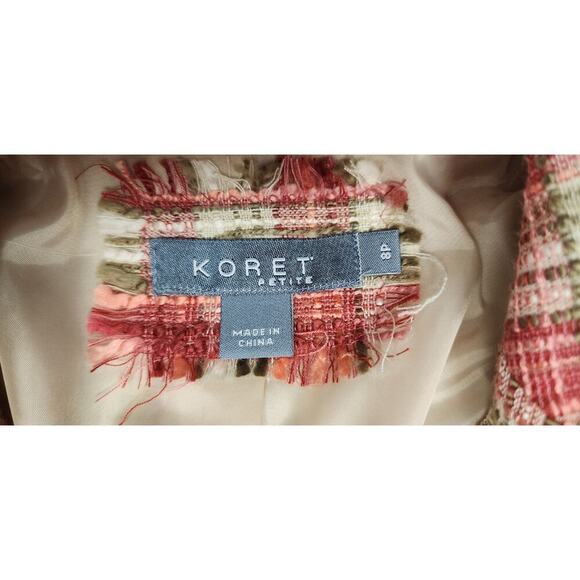 Koret Vintage Single Breasted Long Sleeve Multi Pink Plaid Blazer Jacket 8P - Picture 9 of 9